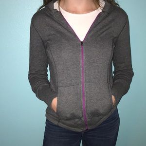 Eddie Bauer gray jacket.